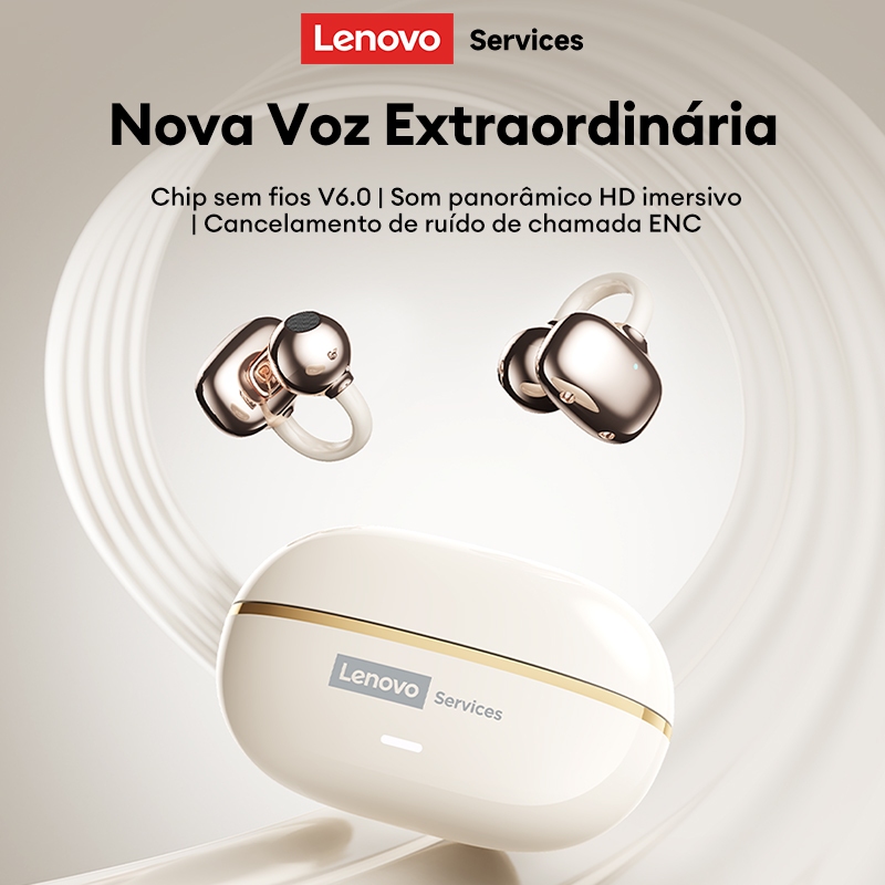 Lenovo RS102 Bluetooth 6.0 Fones De Ouvido Sem Fio Microfone ENC Chamada Cancelamento De Ruído Modo De Jogo Resposta Ráp - detalhe
