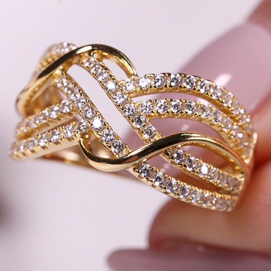 925 Prata Esterlina Multi Cruz Design Cor De Ouro Anéis Femininos Para Casamento Luxo Pavimentado Acessórios Requintados em Oferta na Shopee