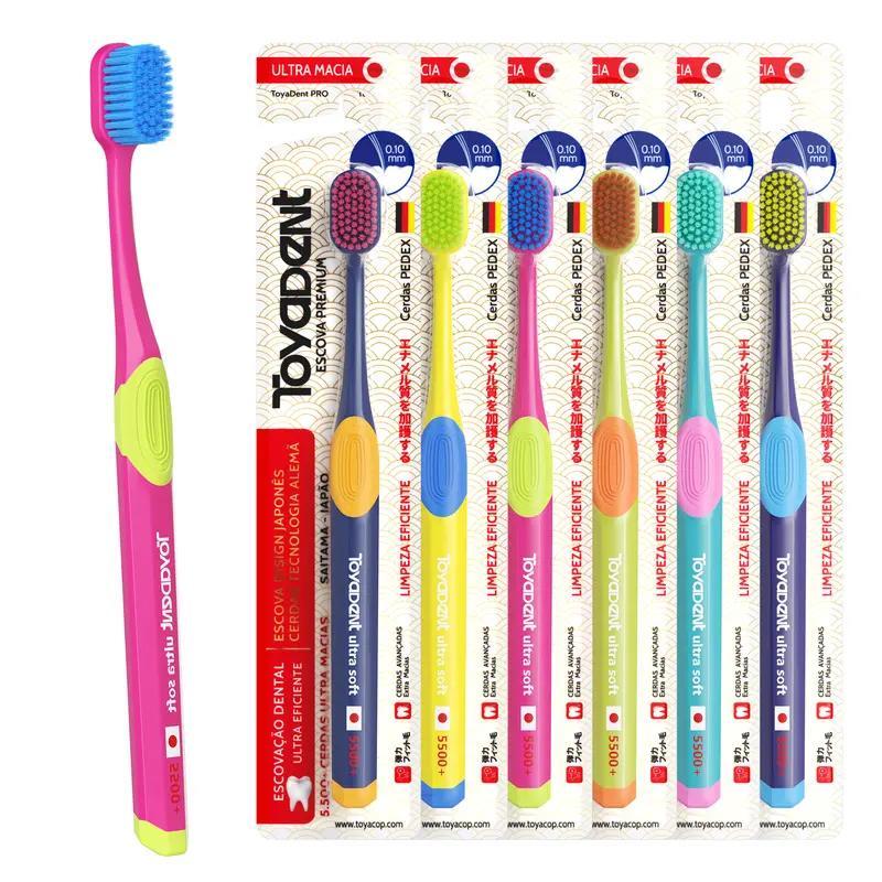 ToyaDent Escova de dentes de cerdas super macias, 5500 + cerdas super macias alemães