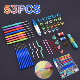53 Peças Kit Crochê Completo Ferramentas Para Fazer Bonecos Agulhas E Acessórios em Oferta na Shopee