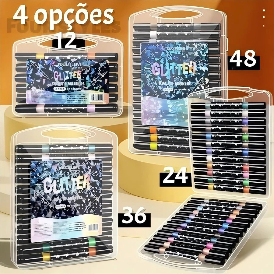 Caneta de Metal fluorescente Glitter marcador caneta crianças estudantes escola arte dedicada caneta aquarela em Oferta na Shopee