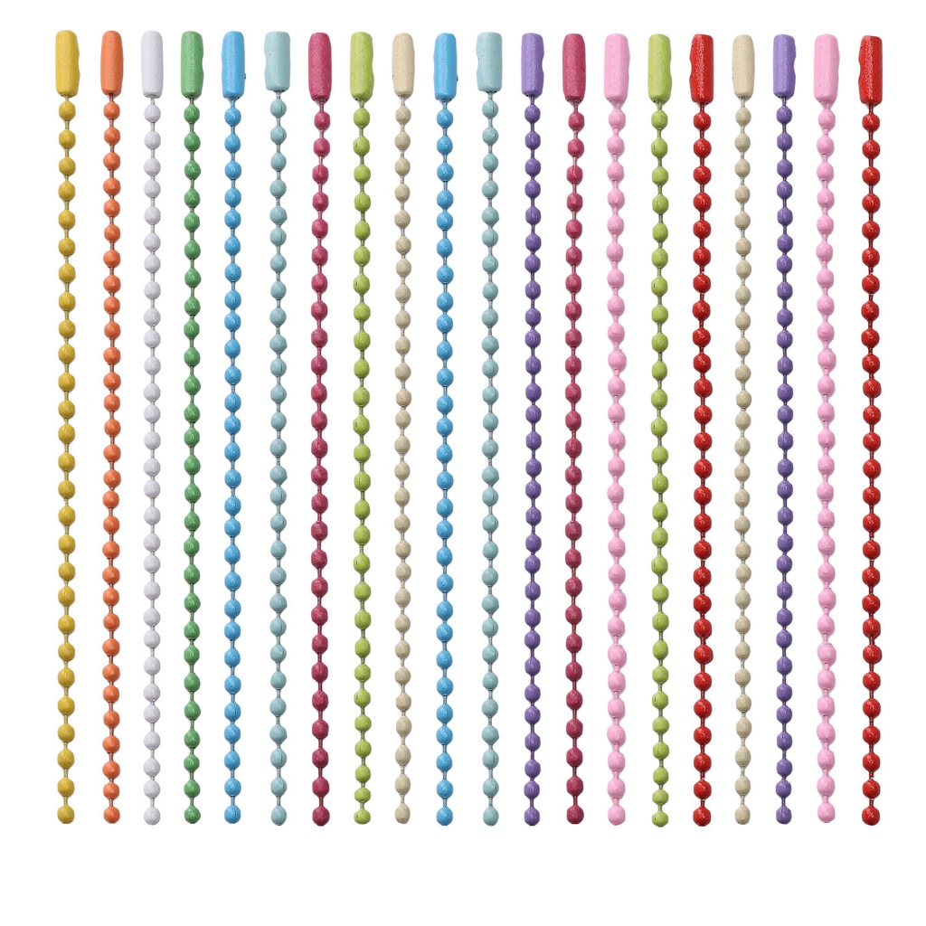 ST.Kunkka 10PCS Corrente De Bolinha Com Canoa 10cm Tag Chaveiro prata