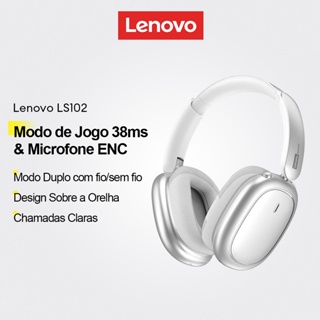 Lenovo LS102 Over Ear Headphones E Fone De Ouvido Bluetooth Sem Fio Com Áudio Espacial HiFi Modo De Jogos De 38 Ms Mais em Oferta na Shopee