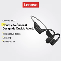 Fones De Ouvido De Condução Óssea Lenovo S102 E Fone Esportivo Com Design De Orelha Aberta IPX6 À Prova D'água Corpo Lev