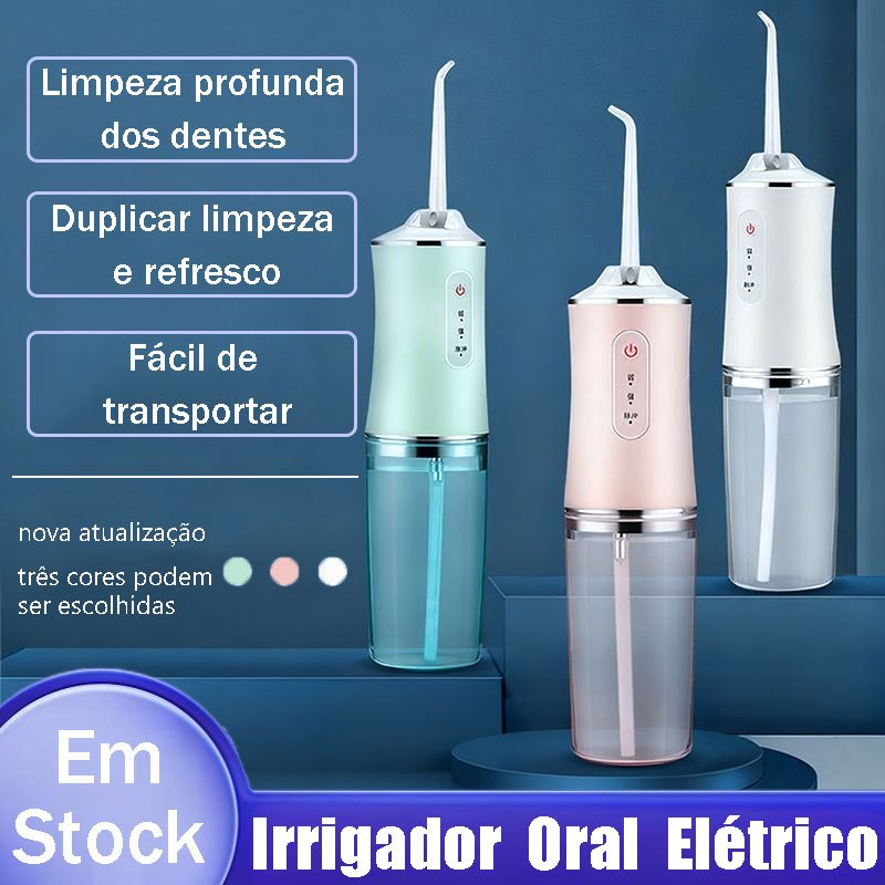 Irrigador Bucal Profissional Portátil Recarregável Water Flosser Para Limpeza Bucal Irrigador Dental em Oferta na Shopee