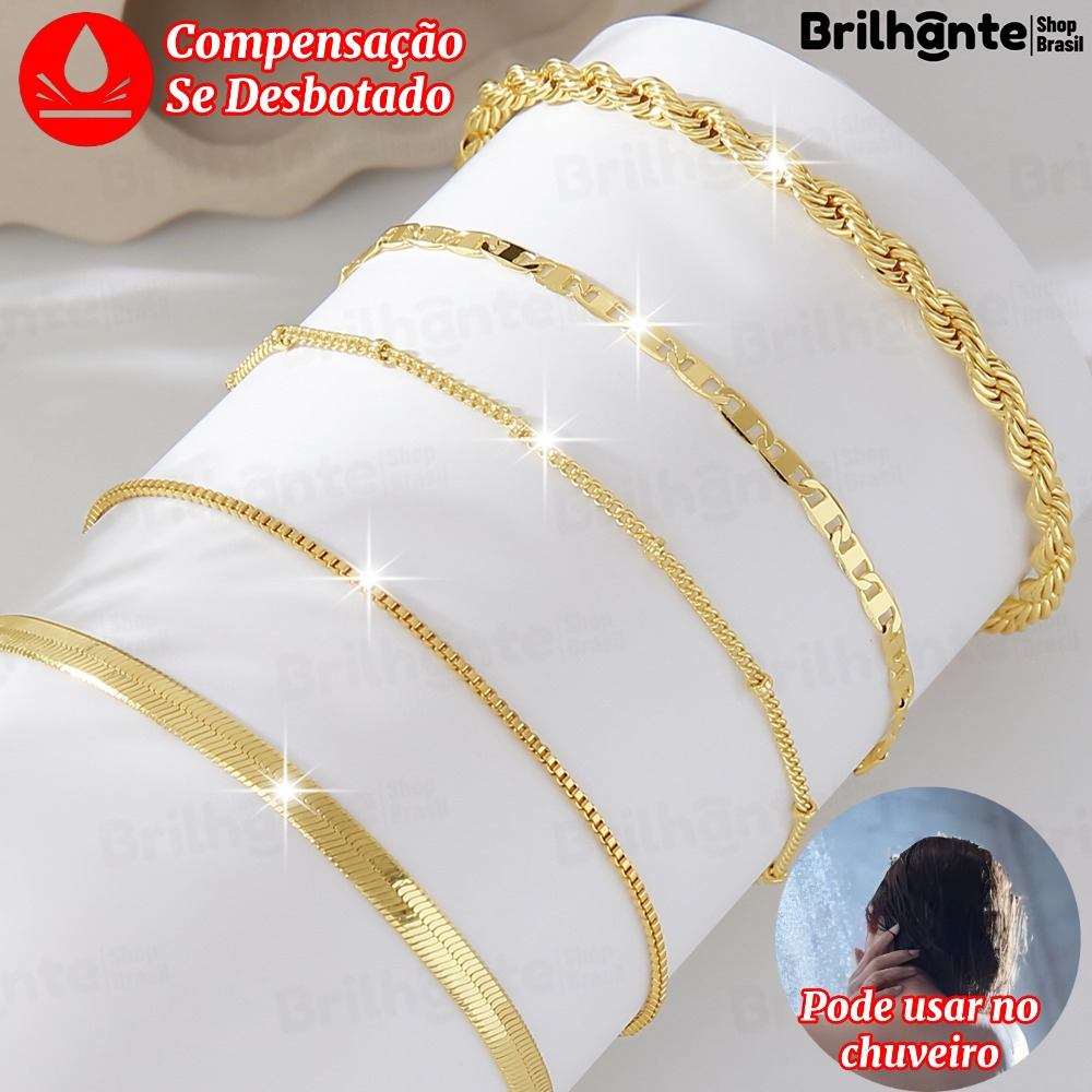 Conjunto de Pulseiras de  Aço inoxidável Estilo Minimalista, Joia que Não Desbota, Presente para Mulheres em Oferta na Shopee