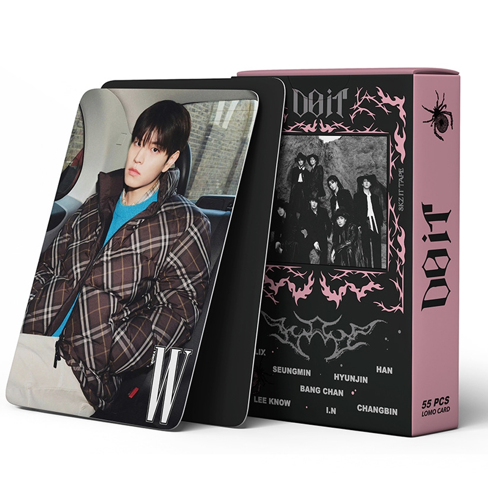 55pcs/box Stray Kids  DO IT KARMA CEREMONY Mixtape Dominado HOP SKZ Relógio Photocards ATE Álbum LOMO Cart