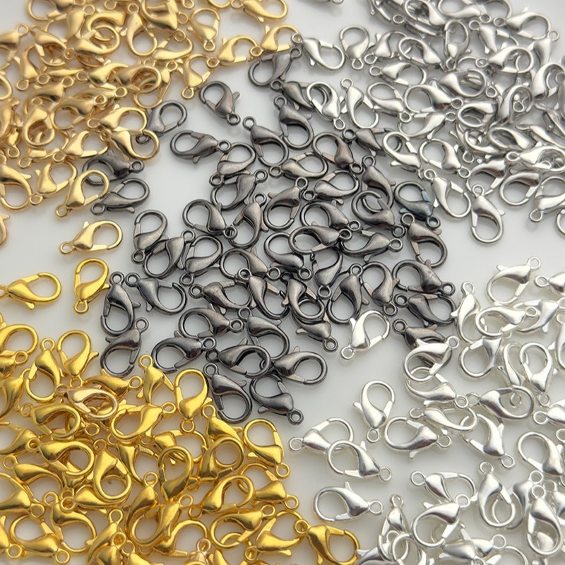 ST.kunkka 10pcs 18K Ouro Fecho Lagosta Para Bijuteria DIY Gancho De Garra Para Conector Colar 10mm 12mm 14mm