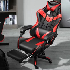 Cadeira Gamer Profissional Escritório Ergonômica Reclinável Confortável Com Rodinha E Apoio Para Pés