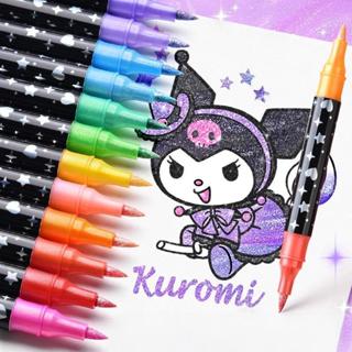 Conjunto De 12/24/36/48 Peças De Canetas De Marcação De Metal , Marcador Brilhante Colorido , Pincel Fino em Oferta na Shopee