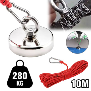 imã de neodímio pesca magnetica De 300Kg Tração + Corda 10 metros Muito Resistente em Oferta na Shopee