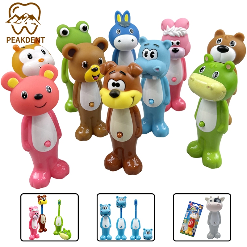 Escova De Dentes Extensível De Cerdas Macias Em Forma De animal De Desenho Animado Infantil Protege A Saúde oral Das Cri em Oferta na Shopee
