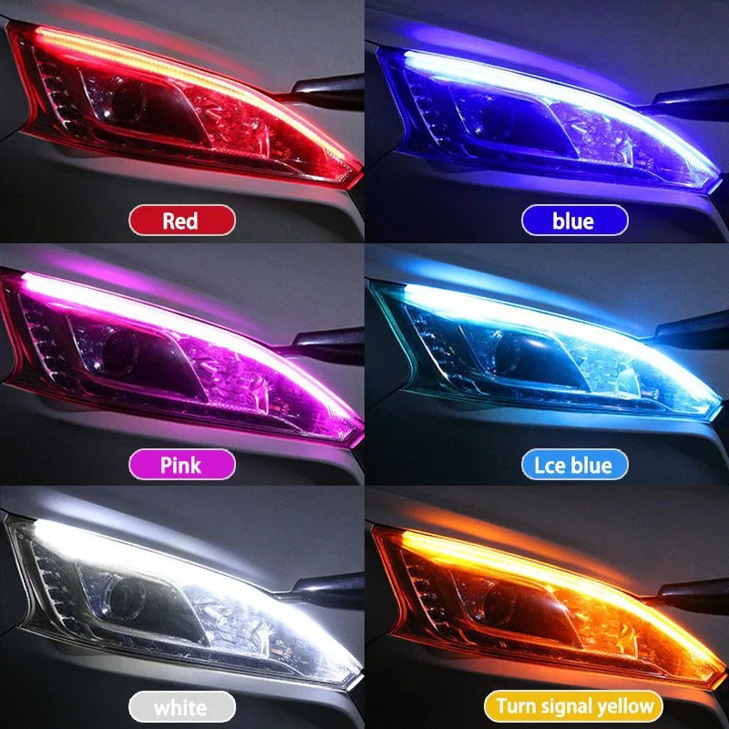 Carolyn General Motors Farol DRL À Prova D'água LED RGB Sinal De Mudança De Direção Luz De Fluxo De Freio Amarela 12V em Oferta na Shopee