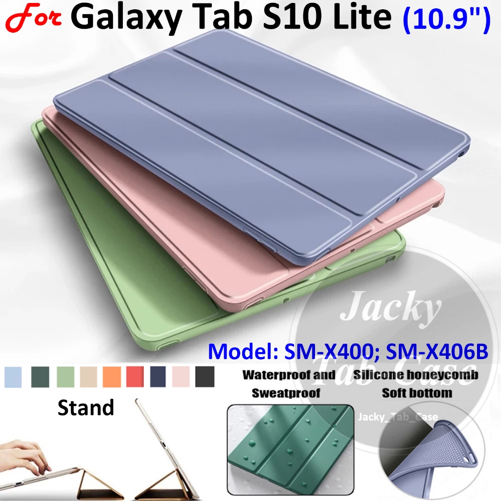 Capa Para SAMSUNG Galaxy Tab S10 Lite (10.9 ") Wi-Fi | 5G , SM-X400 X406B Dobrável De Couro Macio Da Forma Aleta Do Supo