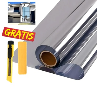 Película Insulfilm Prata/Preto Espelhada, Refletiva, Poliéster profissional, G5, Grátis Espátula em Oferta na Shopee
