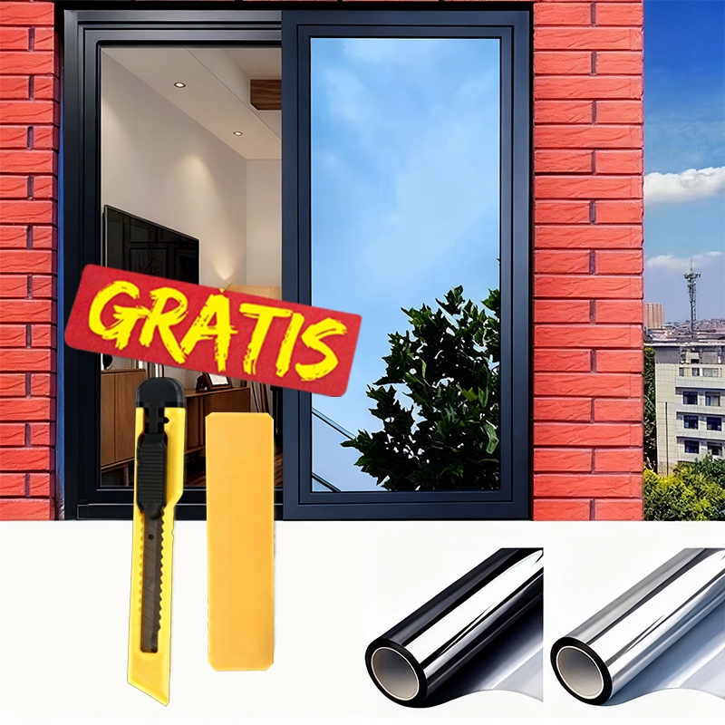 Película Vinil Preto/Prata G5 Blackout Isola Luz Solar Adequado  75cmX 1/2/3/4/5 M  para todos os tipos de vidros de jan