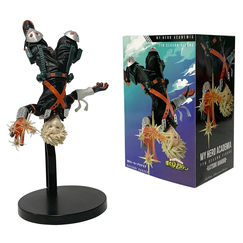 22cm Anime Meu Herói Academia Despertar Bakugou Katsuki Cena De Batalha Figuras De Ação PVC Modelo Desktop Coleção Decor