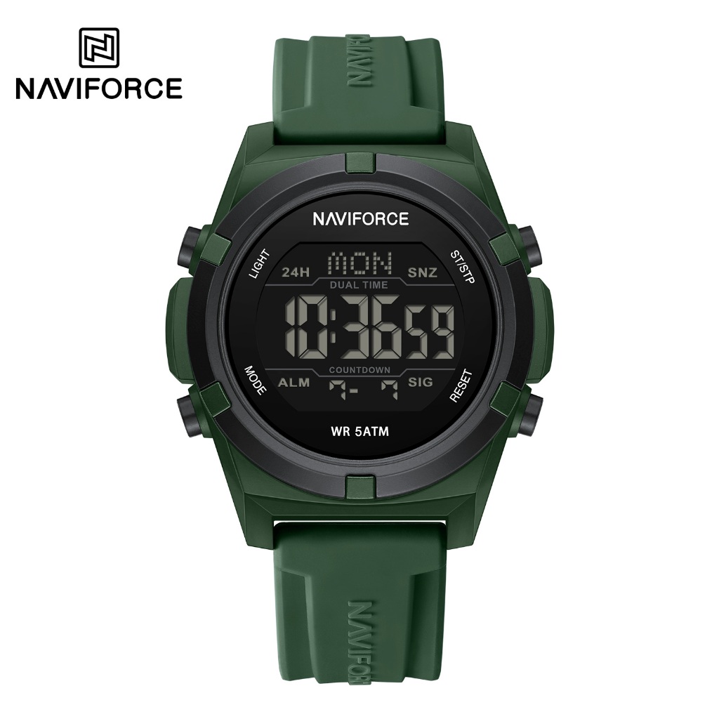 NAVIFORCE 7127 Esportes Ao Ar Livre Multifuncional Contagem Regressiva Despertador À Prova D'água Pulseira De Silicone R