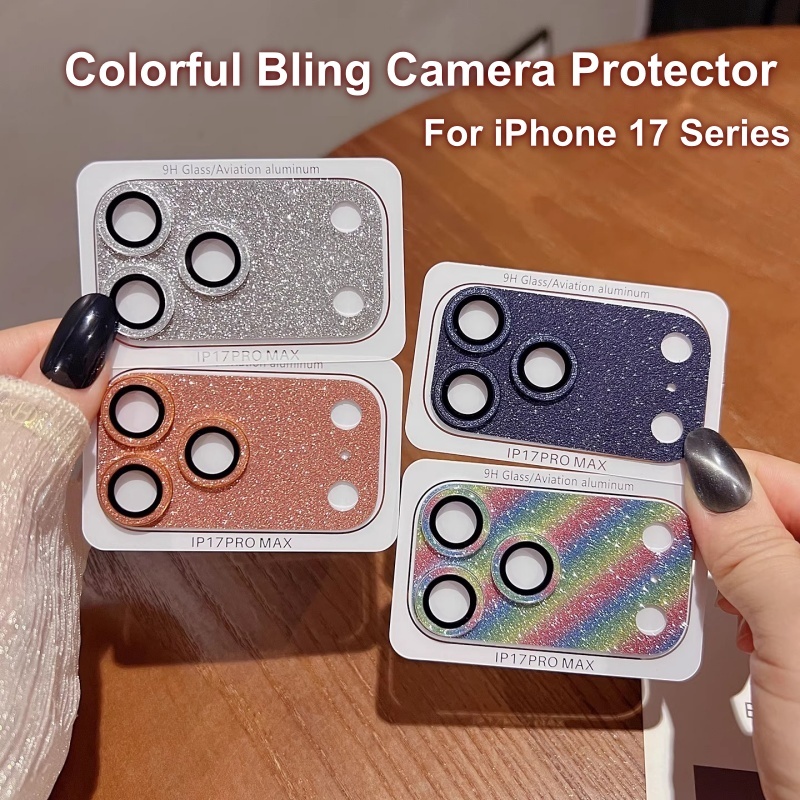 Para iPhone 17 Pro Max 17Pro Câmera Emprestar Protetor Anti-Risco Bling Borda 17promax Lente Temperada Vidro