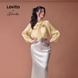 Lovito x Glenda Saia Elegante E Lisa Plissada Para Mulheres LNM68395 (Multicolorido) em Oferta na Shopee