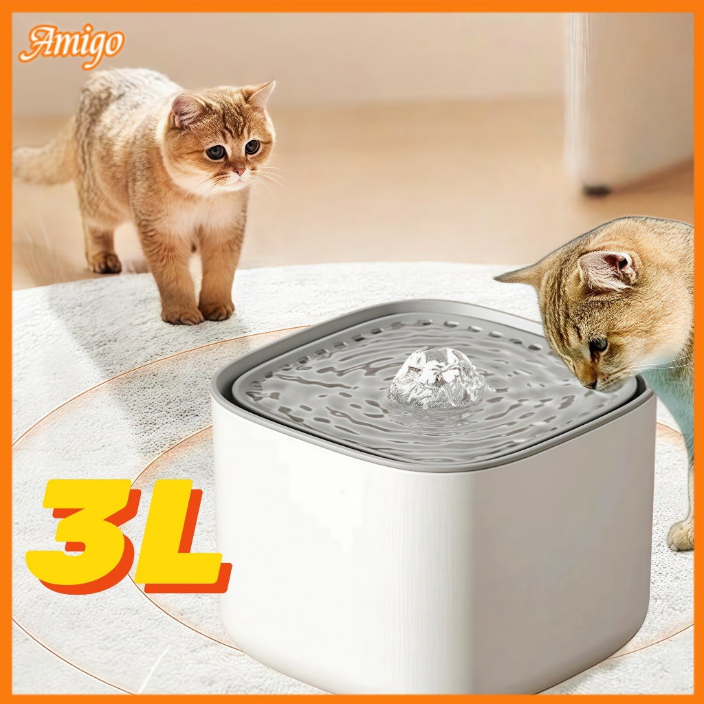 Fonte de água para gatos com sensor inteligente 3 L automática para animais bebedouros