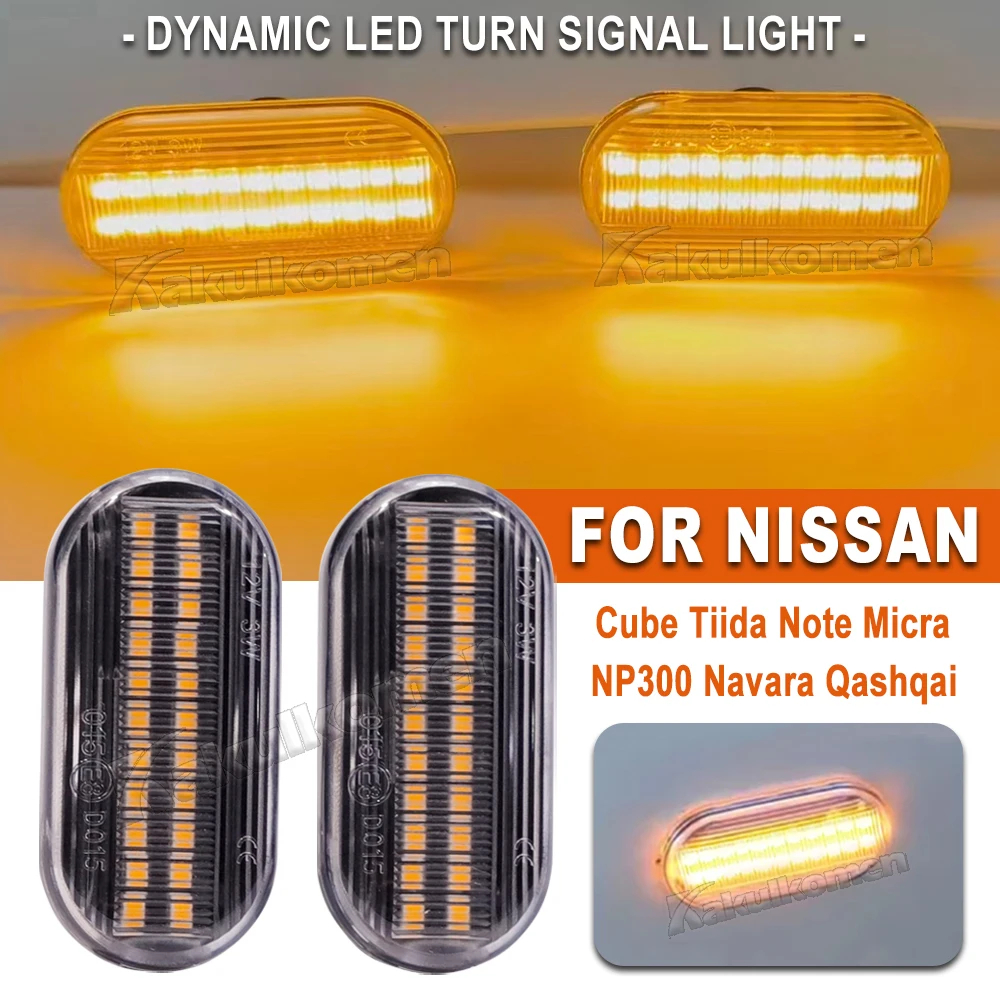 Novo Marcador Lateral Dinâmico LED Luz De Sinalização Para Nissan Cube Z11 Tiida C11 Nota E11 NE11 Micra K12 NP300 Navar