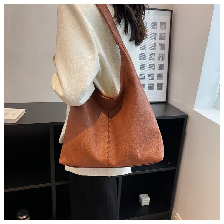 Bolsa Feminina Tote Vintage Couro PU Grande Capacidade Bolsa Ombro E Mão Estilosa em Oferta na Shopee