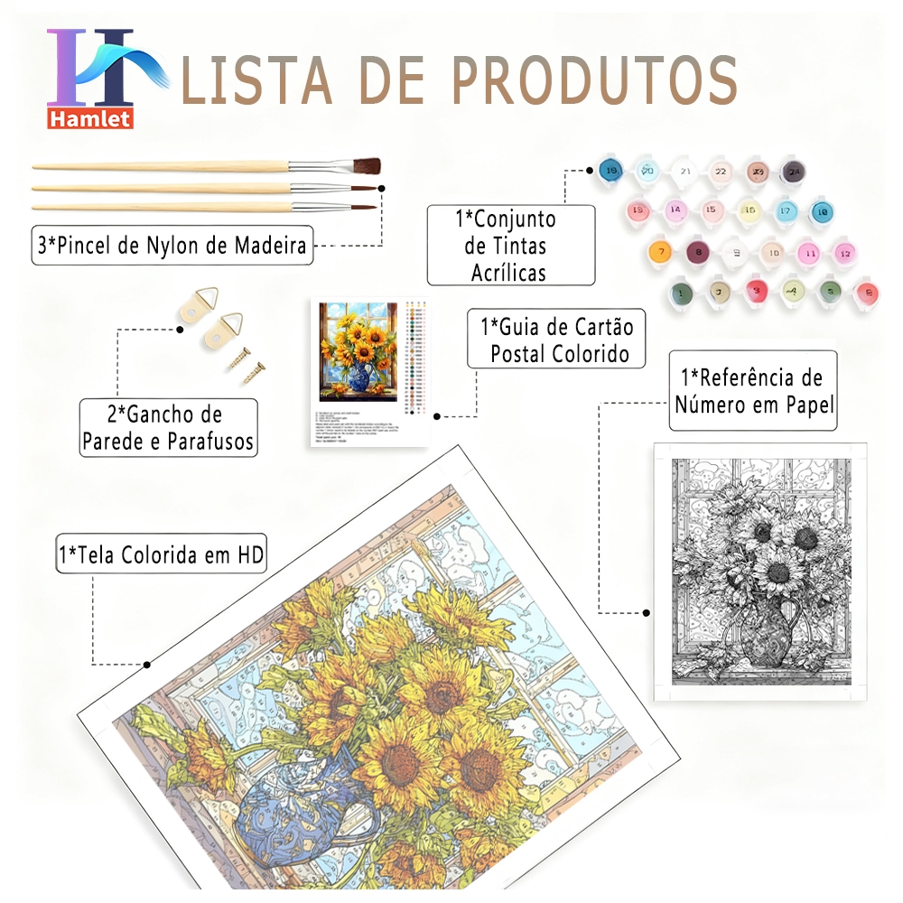 Hamlet【40x50cm】pintura por números/pintura numerada/kit de DIY/atividade relaxante/Paisagem/Céu Azul