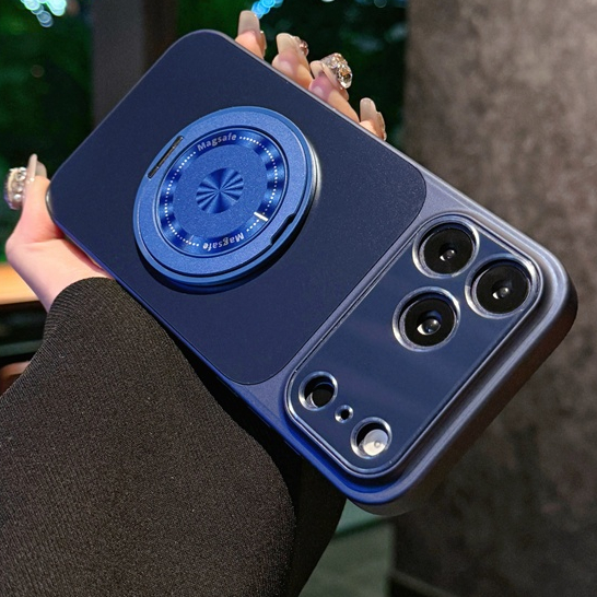 Moda Acrílico Magnético Luxo 360 Suporte Rotativo Capa De Silicone Para iPhone 17 16 15 14 13 Pro Max Plus Caso