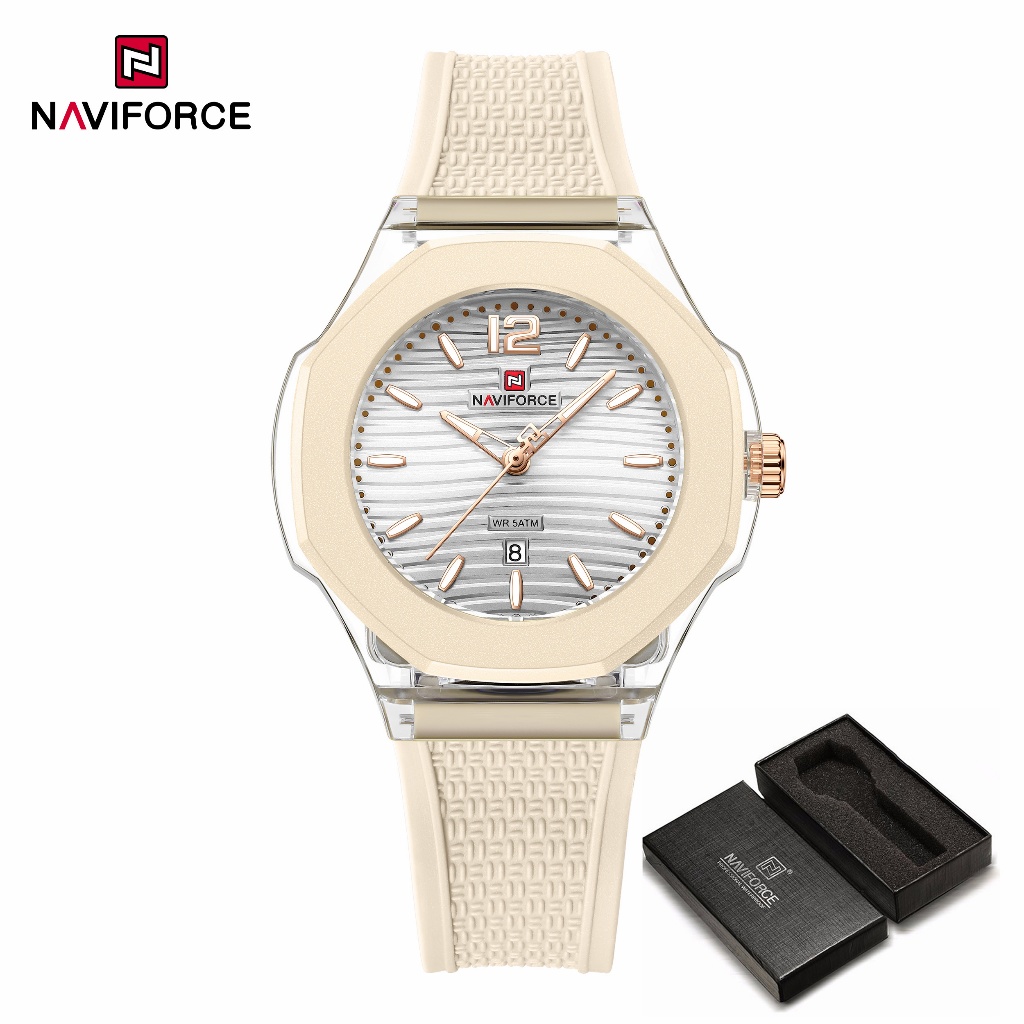 NAVIFORCE 6109 Relógio Feminino À Prova D'água Elegante Esportivo Casual