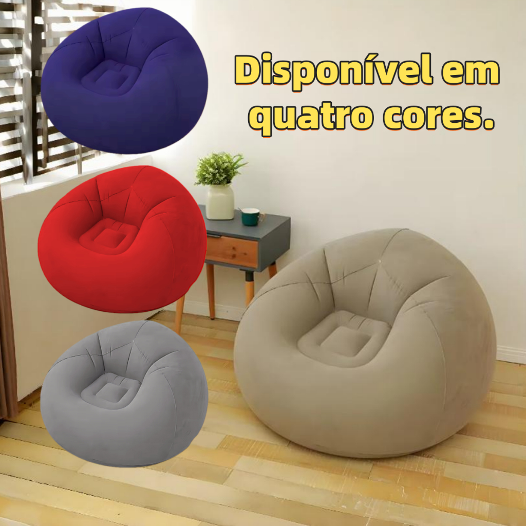 Poltrona Puff Inflável Descanso Casa Veludo Preguiçoso em Oferta na Shopee