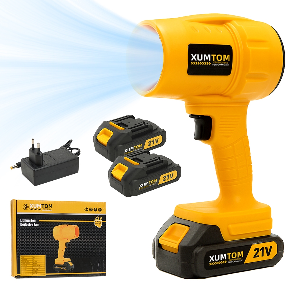 Soprador de Folhas turbo portátil 1050W 21V recarregável 2 Baterias forte Soprador de folhas Bivolt