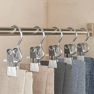 Kit 20/40 Cabide Metal Com Prendedor Clip Para Pendurar Calça Armário Presilha Roupas Gancho Giratório