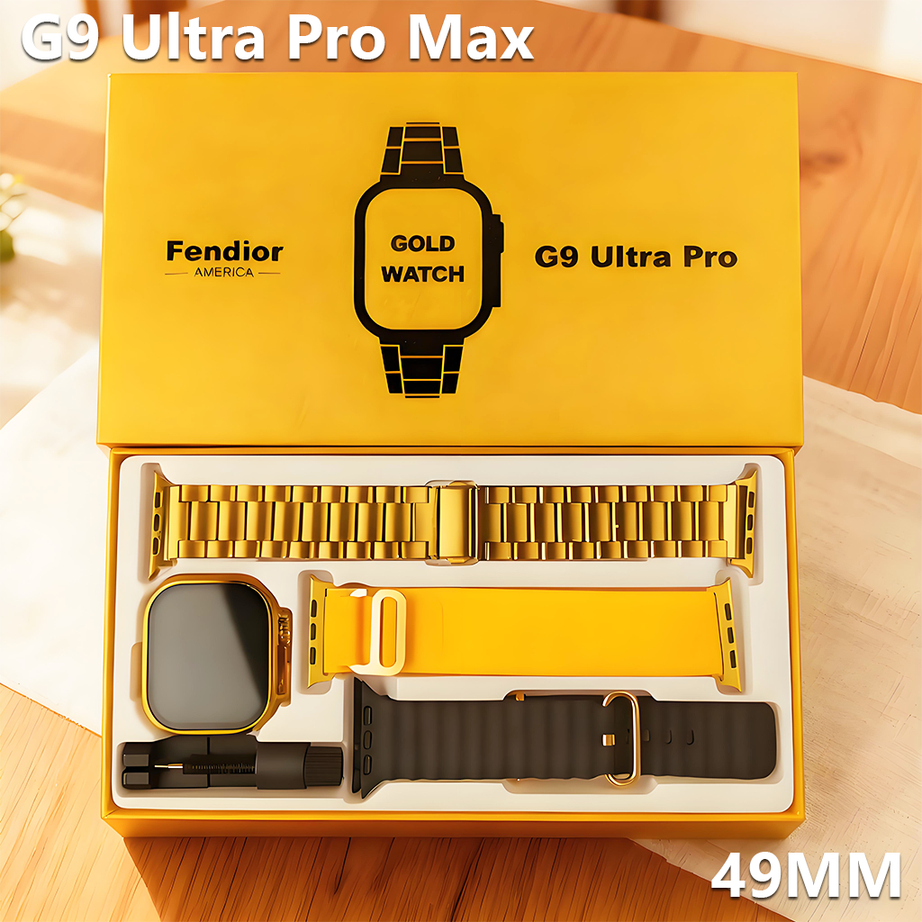 2025 G9 Ultra Pro Gold Wireless Smartwatch Bluetooth Chamada Homens Mulheres Série Esportiva PK HK9PRO/HK8PROMAX