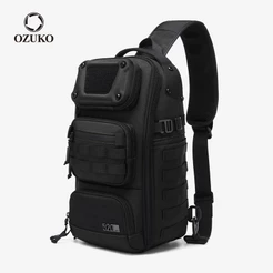 OZUKO Masculino Crossbody Bolsas Multi Compartimento Impermeável Esportes Ao Ar Livre Sling Ombro Bolsa