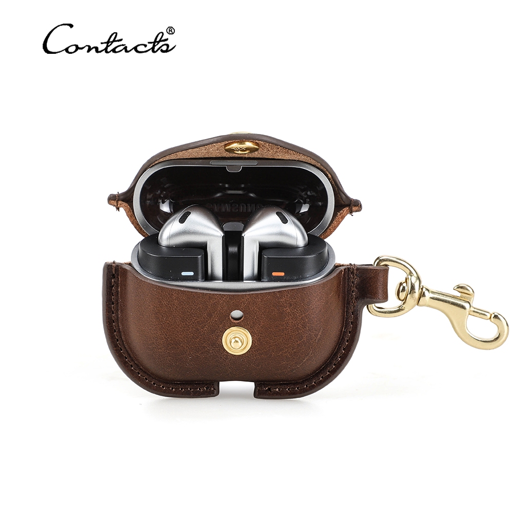 CONTACT'S Capa De Couro Genuíno Para Fone De Ouvido Sem Fio Samsung Galaxy Buds 3 Pro Bluetooth Buzz Manga Com Gancho