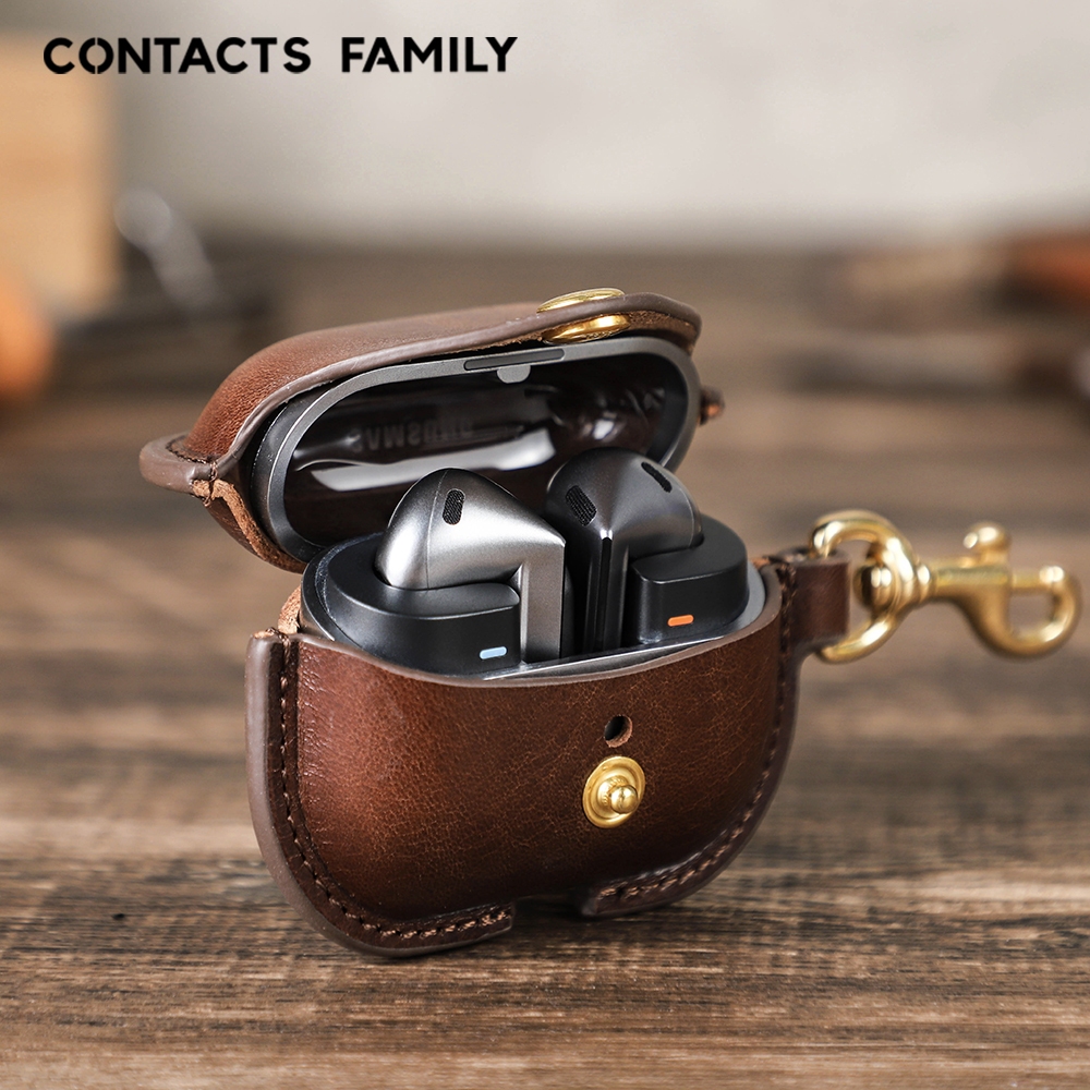 CONTACTS FAMILY Capa De Couro Genuíno Para Samsung Galaxy Buds 3 Pro Case Blueto