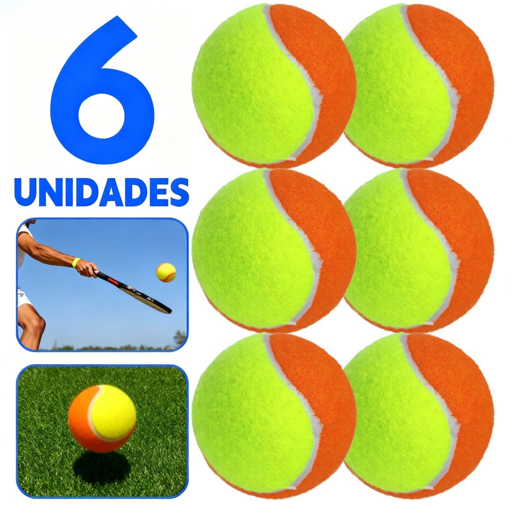 Kit 6 Bolas De Tenis Beach Tennis Tenis Praia Treino Esporte E Areia Bolinhas De Tenis - Sem Raquete Praia