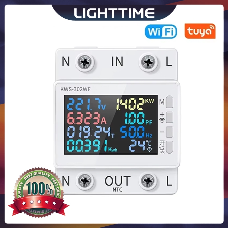 8 In1 Din Rail Com Energia Elétrica Wifi Medidor De Digital Watt Kwh Wattmeter Monitor Multi-Funções Amperímetro Voltímetro Hd Tela Colorida Blackout Memória AC170-270V 63A em Oferta na Shopee