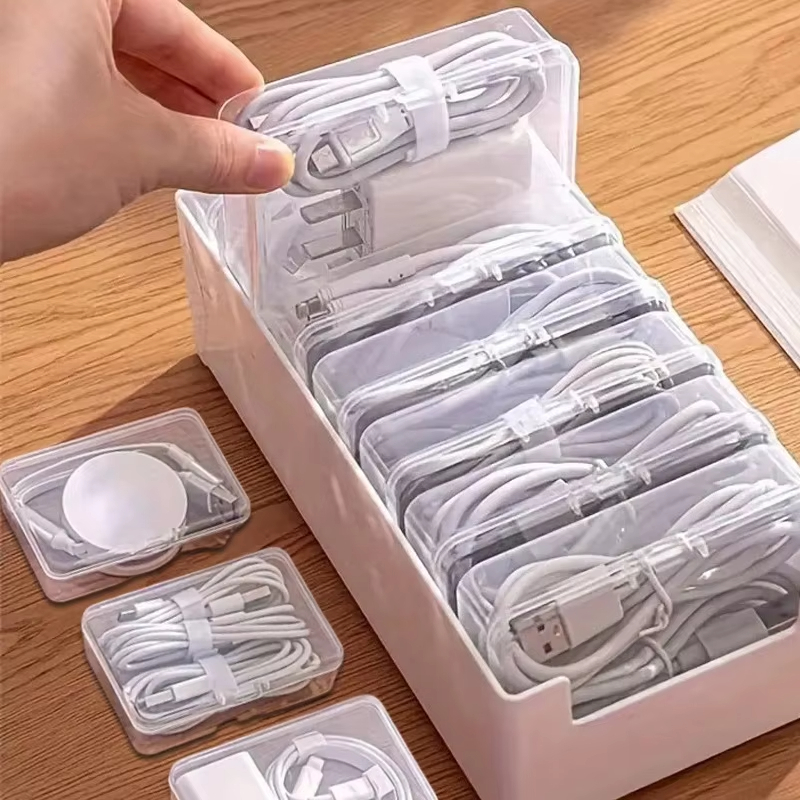 Kit De Caixa Organizadora De Cabos De Plástico Com 7/11/22 Caixas De Armazenamento Transparentes