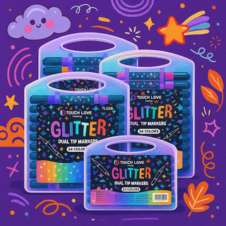 Caneta Marcadora Glitter Dupla Ponta | 96/72/48/24 Cores | Arte, Escola, Planner, Desenho