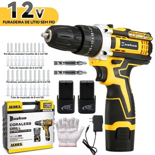 Furadeira De Chave De Fenda Sem Fio 110V/220V 12V/26V Com 2 Baterias , Impacto , Completa Estojo .