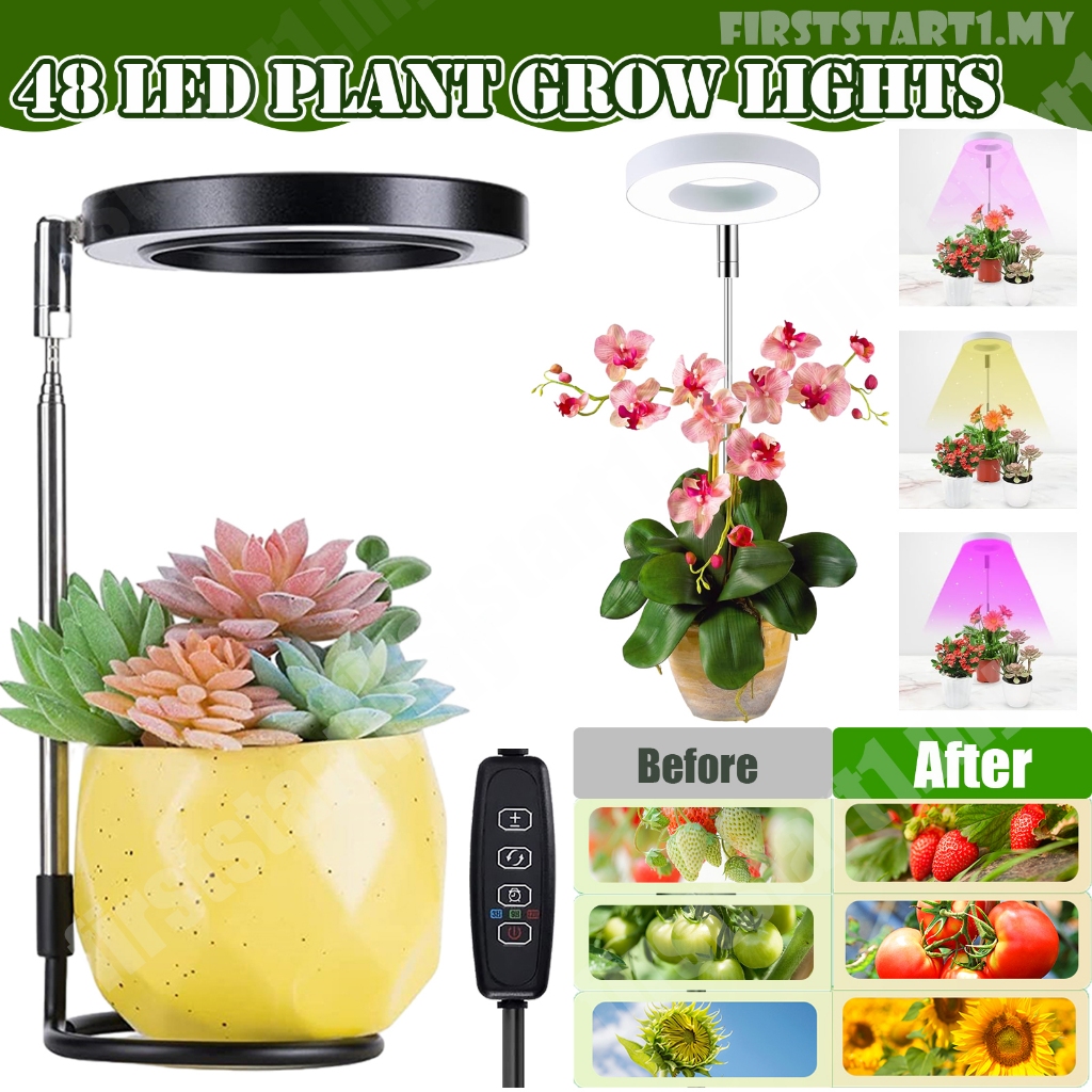Led UV Crescer Luz Planta Lâmpada Usb Espectro Completo Interior Phyto Lâmpadas Temporizador Regulável Crescer