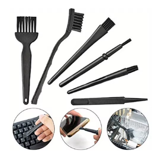 kit 6 pincéis e escovas antiestáticos ESD para Limpeza e Manutenção de placas eletrônicos notebooks