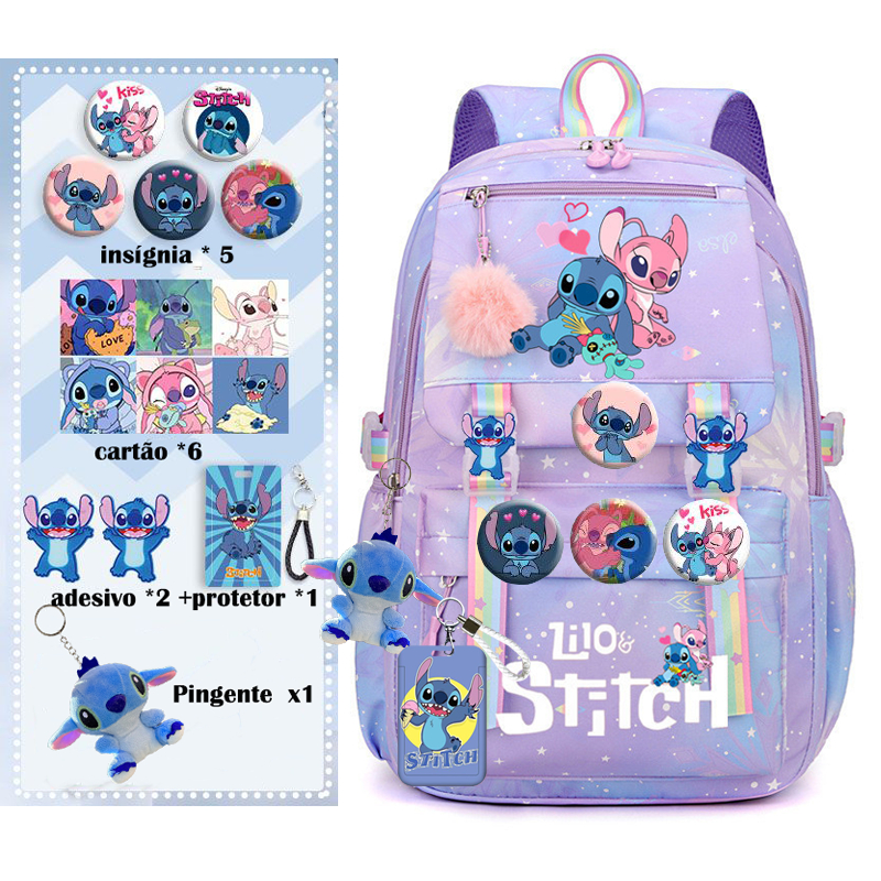 48h Envio-Mochila Impermeável Alta Lilo E Stitch Para Estudantes De Viagem De Cosplay De Anime Escolar feminina reforçad em Oferta na Shopee