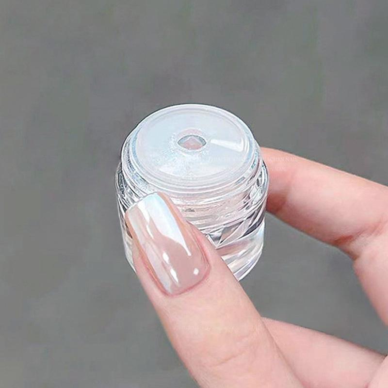 Pó de Glitter para Nail Art Aurora, Espelho de Unhas, Efeito Cromado Metálico, Pigmento Decorativo