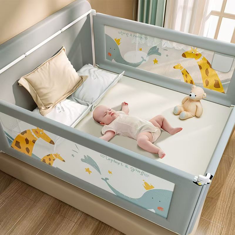 JOYA KID Grade Proteção Anti-Queda Cama Infantil Reforçada, Trava Dupla, Base U, Altura Ajustável 2m