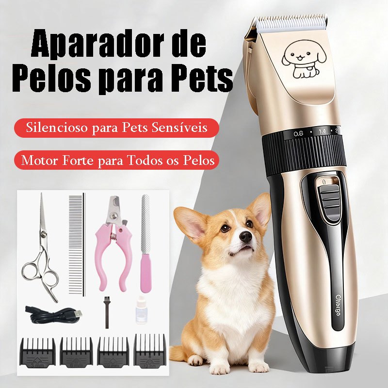 Kit Máquina Para Tosar Pet + Tesoura + Pente + Lixa Máquina Profissional Para Cachorro & Gato opções kit 7 e kit 11