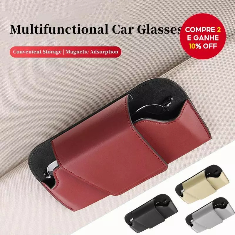 Estojo Para Óculos De Sol Auto Sun Visor Porta Bilhetes Multi-Funções Armazenamento Interior De Carros em Oferta na Shopee
