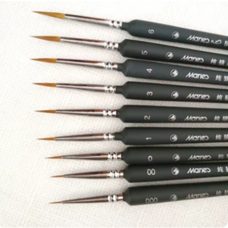 Kit 6 Pinceis Traços Finos Pintura Em Tela Aquarela Modelismo